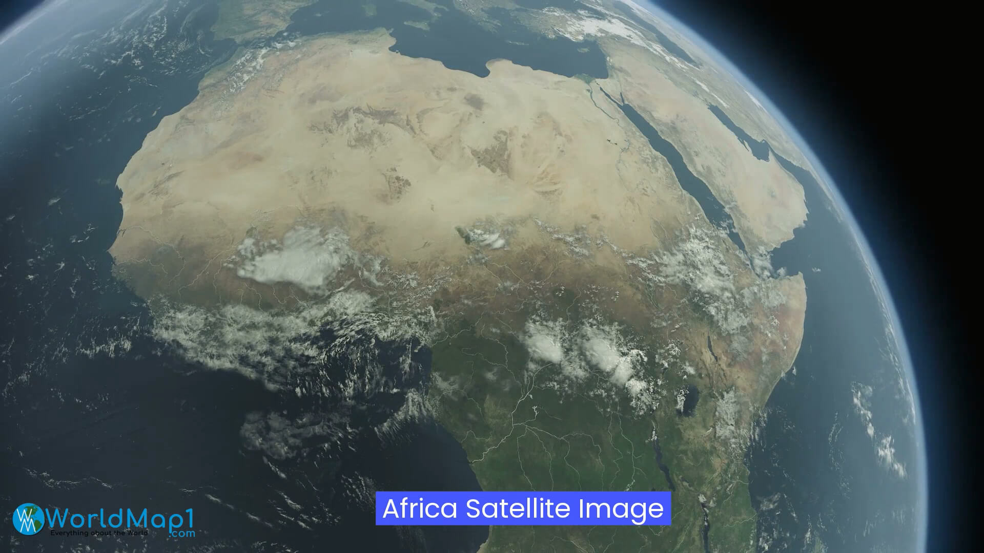 Africa and The Sahara Desert Satellite Image